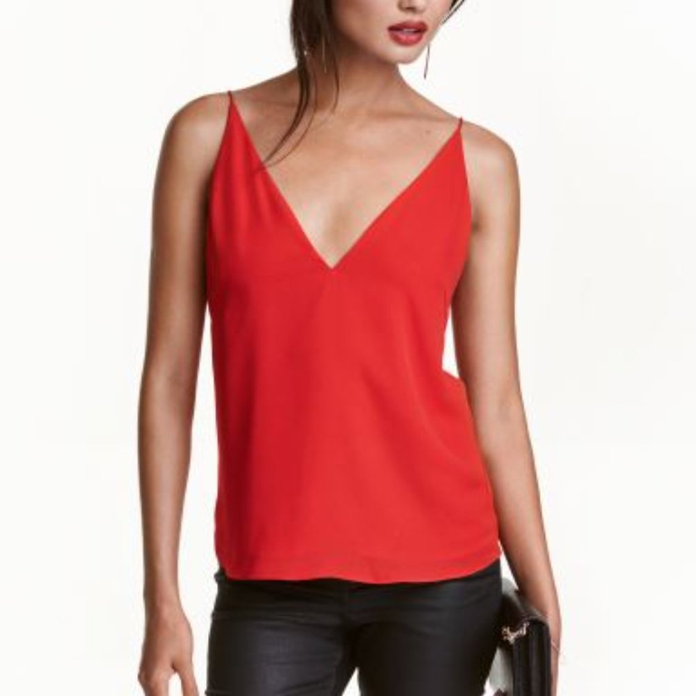 H&M Red Strap Camisole Top (XS)